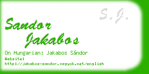 sandor jakabos business card
