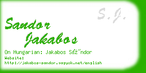 sandor jakabos business card